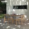 Pátio Ya Teng Sofá de Rattan Nórdico para Exterior Cadeira de Rattan para Lazer no Jardim Combinação de Mesa de Madeira Maciça Personalizado de Fábrica