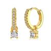 Aretes Japoneses y Coreanos de Plata Esterlina S925 Caliente para Mujer, Redondos, con Diseño de Diamante Rif de Zirconio, Personalidad Versátil, Moda, Aretes de Alta Gama para Mujer