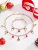 Colgante Navideño Europeo y Americano Transfronterizo Collar Festivo Set para Mujer Pulsera Copo de Nieve Alce Venta al por Mayor Dibujos Animados Papá Noel
