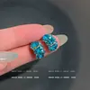 Aretes Azules Brillantes de Zirconia para Mujer 2026 Nuevo Estilo Caliente Lujo Ligero Aretes de Gama Alta Diseño de Nicho Joyería para Orejas