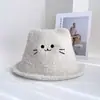 Nuevo Sombrero de Pescador de Moda con Borde Enrollado y Orejas de Gato Lindas para Mujer, Versátil, Casual, Cálido, a Prueba de Frío, Sombrero de Cubo de Moda