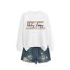Provavelmente Faminta Provavelmente Europeu e Americano Moda Ebay Solto tamanho plus Size Feminino Gola Redonda Esportivo Moletom
