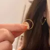 Anillo Minimalista de Lujo Cielo Estrellado de 1 mm, Anillo de Cola de Acero Titanio Chapado en Oro de 18K de Diseño Nicho, Anillo de Banda Lisa para Apilar