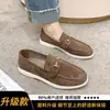 Mocasines para mujer, nueva colección primavera/otoño 2026, estilo británico, planos sin cordones con hebilla metálica, cómodos y de suela plana
