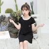 Vestido de verano nuevo Shu terciopelo para niñas color sólido pequeño mediano y grande para niños camisón para casa transpirable ropa exterior en stock