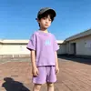 Conjunto de Verano de Manga Corta para Niños: Conjunto de Camiseta Linda de Dos Piezas Estilo Coreano para Niños Mayores, Versátil y Elegante para Niños y Niñas