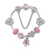 Pulseira de miçangas rosa quente fresca transfronteiriça DIY diamante amor pequena coroa pingente ornamentos de mão atacado