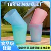 Taza de Agua de Silicona Transfronteriza, Utensilio de Cocina para Exteriores de Grado Alimenticio, Portátil Anticaídas Utensilio Diario de Cocina, Taza para Beber Infantil, Colores Mixtos Venta al por Mayor