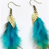 Pendientes Bohemios de Plumas con Borlas de Amazon de Venta Caliente Transfronterizos, Pendientes Largos Vintage Exagerados de Estilo Étnico para Vacaciones
