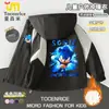 Jaqueta de outono para meninos do Sonic the Hedgehog, roupa de outono para crianças mais velhas, jaqueta corta-vento com forro de fleece, moderna
