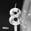 Vela para bolo de festa de aniversário, série Casa da Ópera, retro, Dourada Prateada, vela digital 0-9