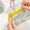 Bolsa de Armazenamento Transparente Colorida, Bolsa de Cosméticos Simples Ins Coração de Menina, Bolsa de Papelaria de Armazenamento de Mesa de Aparência Sofisticada, Estojo