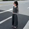 Conjunto de Menina Primavera e Outono 2026 Novo Estilo Menina Grande Estilo Coreano Elegante Conjunto de Três Peças Colete Calça Roupa de Início de Outono