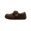 Sapatos Super Quentes de Lã de Cordeiro para Mulheres Inverno 2025 Novo Estilo Sapatos Birkenstock com Forro de Lã Mocassins Peludos com Altura Interna Aumentada Branco