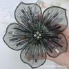 Hecho a mano con cuentas Flash Diamante Adhesivo de Tela Lentejuelas Flores con Cuentas Encaje de Malla Bordado Vestido de Novia Encaje de Organza