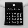 Europa y Estados Unidos temperamento simple comercio exterior Amazon AliExpress aretes de circonita con garra aretes aretes traje de 12 aretes de diamantes