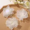 Versátil Estilo Coreano Costurado à Mão Borda Fosca Flor de Chiffon DIY Presilha de Cabelo Elástico de Cabelo Acessório de Cabelo Corsage Corrente de Pescoço Acessórios de Flor