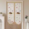 Cortina de Puerta de Dibujos Animados, Cortina Divisoria sin Taladro para Uso Doméstico, Dormitorio, Baño, Cocina, Cortina Corta, Cortina de Media Colgada