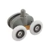 Poliia de porta de correr para box de chuveiro, porta de banheiro com roda dupla, porta de vidro curva, acessórios de ferragens deslizantes suspensos, conjunto completo de roletes para vaso sanitário