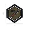 Mini Hexágono Bordado Completo Velcro Outdoor Fogueira Floresta Emblema Adesivo de Tecido Bordado Adesivo para Mochila EDC Patch