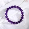 Pulseira de contas de pedra de cristal natural de 8mm transfronteiriça para homens e mulheres, pulseira elástica, pulseira de ametista citrino atacado