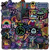 Colección transfronteriza de 50-300 pegatinas de neón, pegatinas de graffiti coloridas creativas y personalizadas, impermeables