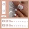 Brillante Shell Wear Uña Pie Uña del Pie Pieza Uña Falsa Extraíble Parche Pie Uña del Pie Arte de Uñas Premium 24 Piezas