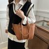 Bolsa de Ala Estilo Francés 2024 Transfronteriza con Patrón de Lichi Bolso Tote de Moda Gran Capacidad Bolso de Mano con Puntadas de Coche Bolso de Hombro para Viajes