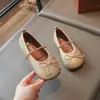 Zapatos Mary Jane de Cuero para Niñas con Lazo, Zapatos de Princesa Suaves para Bebé de Primavera y Verano, Zapatos Planos para Niños, Modernos y Versátiles