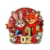 Zootopia 2 - Edición Navideña de Nick y Judy Imán Plano Magnético de Acrílico de Alta Calidad para Refrigerador Regalo