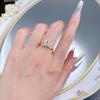Anillo de diamantes con forma de huevo de paloma de viento de Mu Jing Jewelry, de moda básica, de 8 x 10 mm, de plata S925, estilo europeo y americano.
