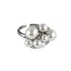 Anillo de Estrella Completa de Circonita y Perla de Diseño Vanguardista para Mujer Nicho Lujo Ligero de Moda Tendencia Temperamento Versátil Pendientes Accesorios para Orejas