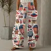 Pantalones Nuevos de Verano Transfronterizos con Estampado Digital 3D Estilo Bohemio, Pantalones Delgados de Pierna Ancha para Verano