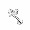 Accesorios para Piercing de Lazo de Aleación de Titanio Incrustados con Circonita, Aretes de Presión, Piercings para Labios, Piercings para Hélice de Oreja, Joyería Directa del Fabricante