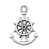 Accesorios para joyería DIY serie náutica marina aleación plata antigua ancla de barco timón colgante de barco pulsera collar materiales al por mayor