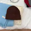 Chapéu de Tricô Liso Novo Coreano e Japonês para Mulheres, Chapéu Quente de Proteção para Orelhas Outono e Inverno, Gorro de Lã para Casal, Circunferência da Cabeça Grande, Faz o Rosto Parecer Menor, Homens