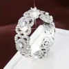 Anillo de Luz Grabado de Corte Francés Incrustado de Circonita Lujo de Nicho Versátil Anillo para Dedo Índice de Mujer Venta Directa del Fabricante Exclusivo Transfronterizo