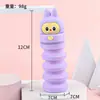 Estojo de lápis retrátil de silicone com tema de desenho animado transfronteiriço, estojo fofo e de grande capacidade com zíper, organizador de material escolar para alunos do ensino fundamental