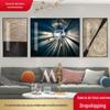 Luz Luxo Sala de Estar Pintura Decorativa Moderno Simples Sofá Fundo Parede Pendurado Pintura Geométrica High-end Abstrato Triplo Mural 2606