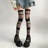Meias Sexy com Temas Florais e Marinhos com Tiras, Meias Brancas Puro Desejo, Meias Lolita, Meias Longas Acima do Joelho, Meias Y2K W053