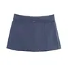 Falda corta de línea A multicolor con cintura de cordón para mujer, falda pantalón anti-exposición, falda midi versátil, stock de fábrica 4661522