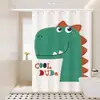 Cortina de ducha de baño de dibujos animados, tela impermeable, instalación sin taladro, cortina de ducha divisoria engrosada