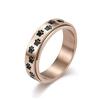 Anillo Rotatorio de Acero de Titanio con Estampado de Huella de Patita de Cachorro Lindo Estilo Japonés y Coreano Y2K Anillo Unisex Accesorios para la Mano para Hombres y Mujeres