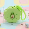 Bolsa de Silicone com Furo Estilo Desenho Animado Mini Carteira de Moedas Bolsa de Cosméticos DIY Bolsa para Fones de Ouvido Pingente de Chaveiro Presente