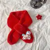 Bufanda Infantil Bordada Año del Caballo 2026 Otoño e Invierno Felpa Nuevo Regalo de Año Nuevo Linda Calentador de Cuello de Dibujos Animados Engrosado Piel Sintética de Conejo