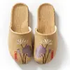 Zapatillas chinas de primavera y verano, todo lino, para interior, mujer, antideslizantes, de verano, para oficina, pareja, sandalias de suelo para hombre