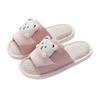 Novos Chinelos de Linho Estilo Feminino Urso Casal Quatro Estações Personalizado Doméstico Interno Confortáveis Desenho Animado Casa Sapato Aberto