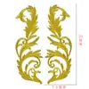 Par Grande de Patches Bordados com Fio de Ouro e Prata para Roupas, Ópera, Decoração de Vestido de Cor Sólida, Patches de Ferro para DIY
