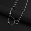 Colar de aço titânio de estilo neutro, não desbota, camada dupla, para homens e mulheres, design simples de nicho, corrente para clavícula, joias de celebridade da internet