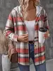 Jaqueta com capuz xadrez retrô europeia e americana para mulheres, apresentando um corte relaxado e solto, um visual estiloso e jovem, e versátil para uso casual adequado para primavera e outono